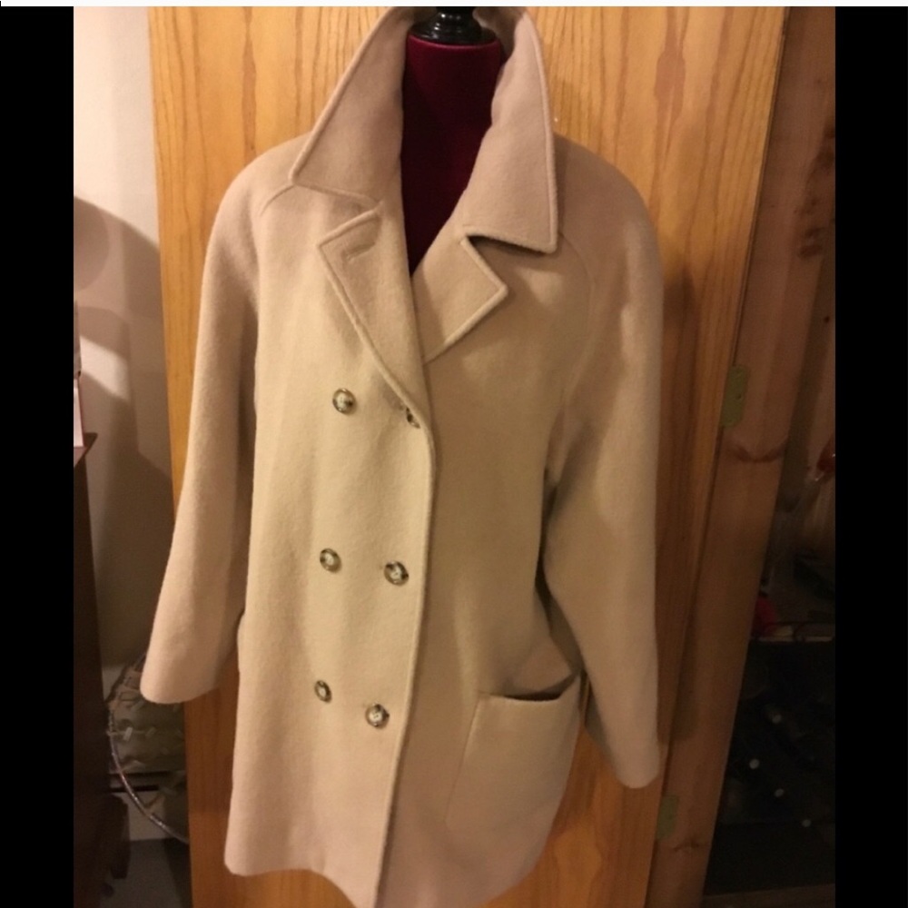 Wool Pea Coat Camel XL